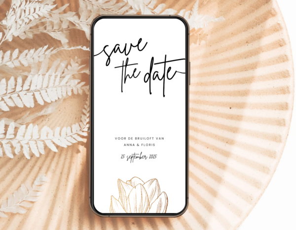Bruiloft website - design save the date uitnodiging